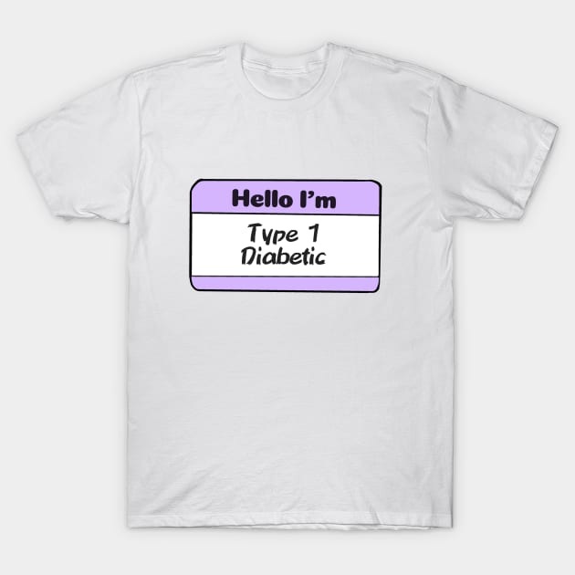 T1D Nametag - Lavender T-Shirt by CatGirl101